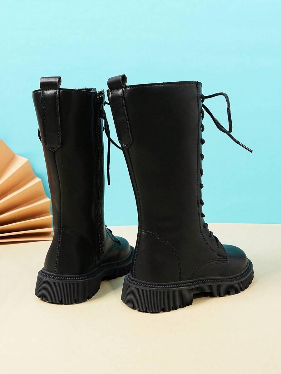 SHEIN CZARNE SZNUROWANE GLANY IMITACJA SKÓRY W01__35