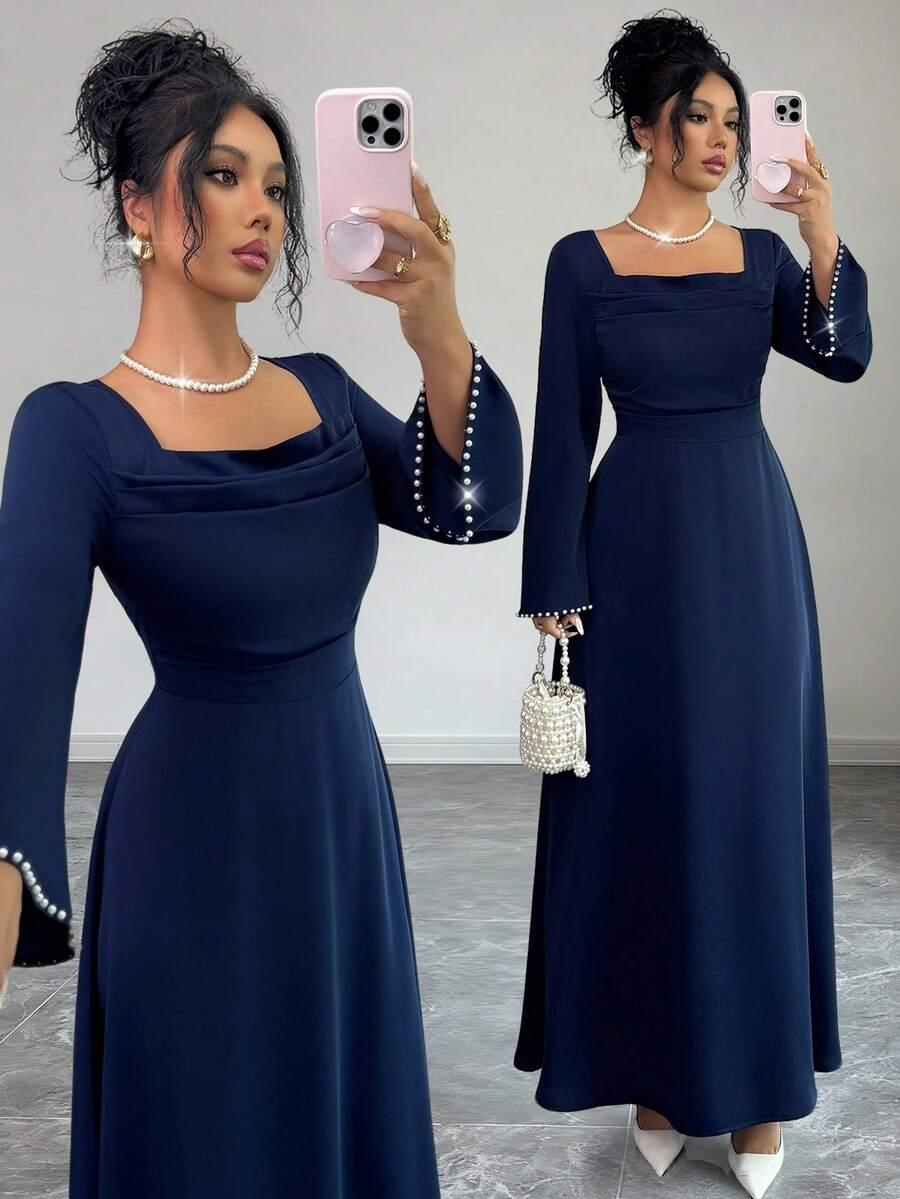 ELENZGA GRANATOWA MAXI SUKIENKA S06__M