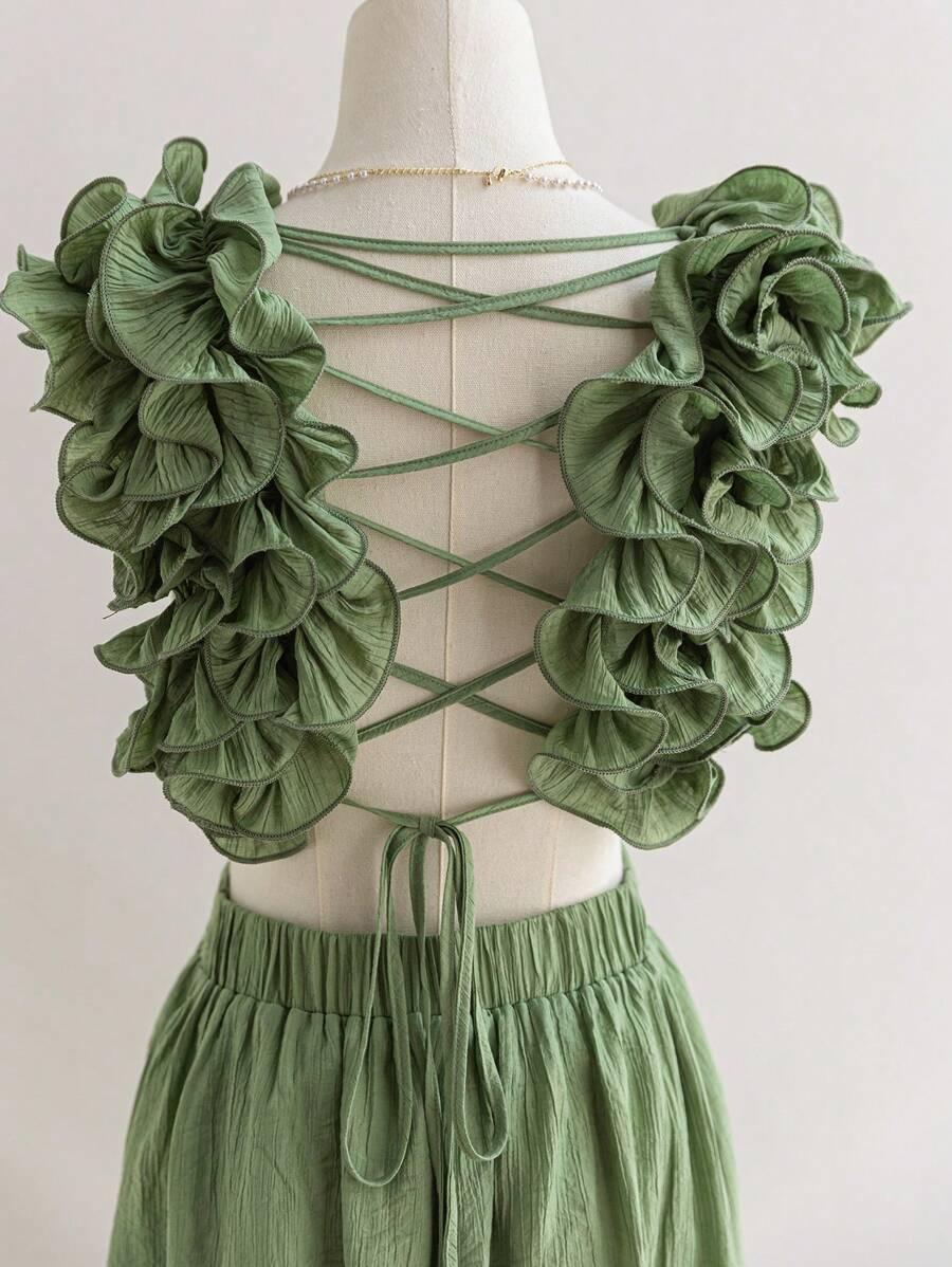 SHEIN ZIELONA MINI SUKIENKA S06__XS