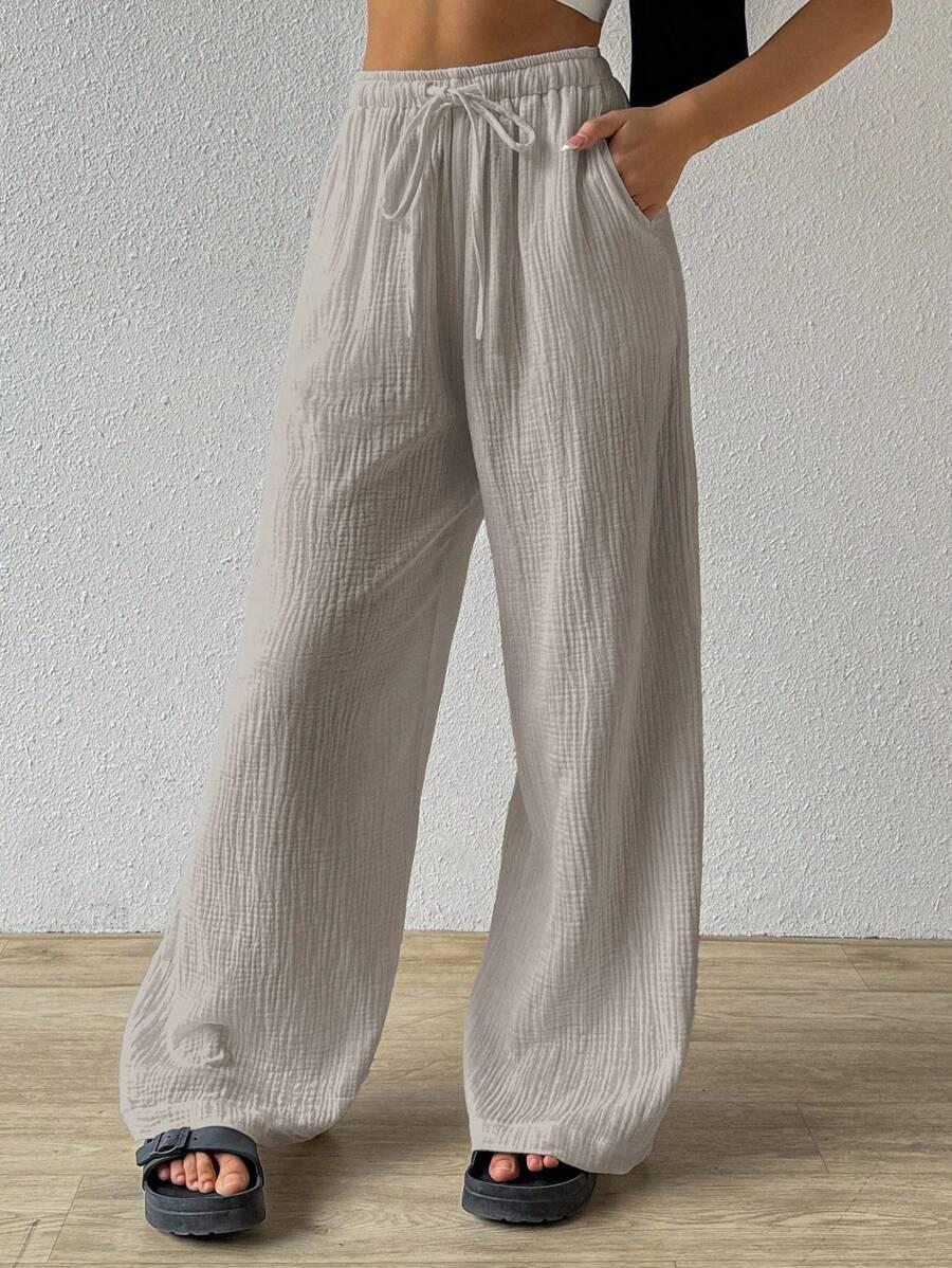 SHEIN SZARE BAWEŁNIANE SPODNIE S06__52