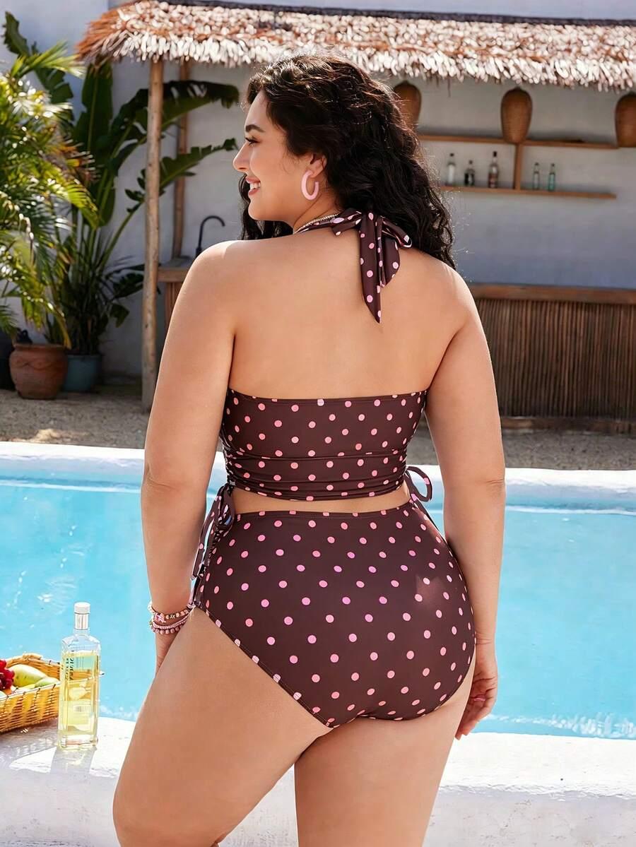 SWIM MOD BRĄZOWY DWUCZĘŚCIOWY STRÓJ KĄPIELOWY GROSZKI S09__48