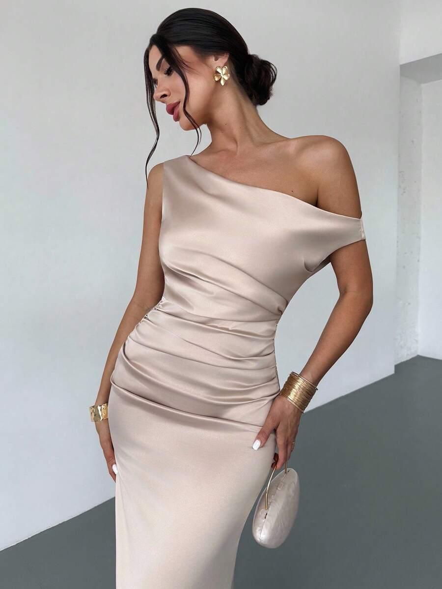 SHEIN BEŻOWA MAXI SUKIENKA S06__XS