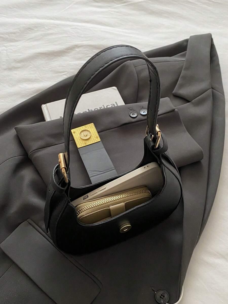 SHEIN CZARNA TOREBKA NA RAMIĘ S07__19X5,5X16