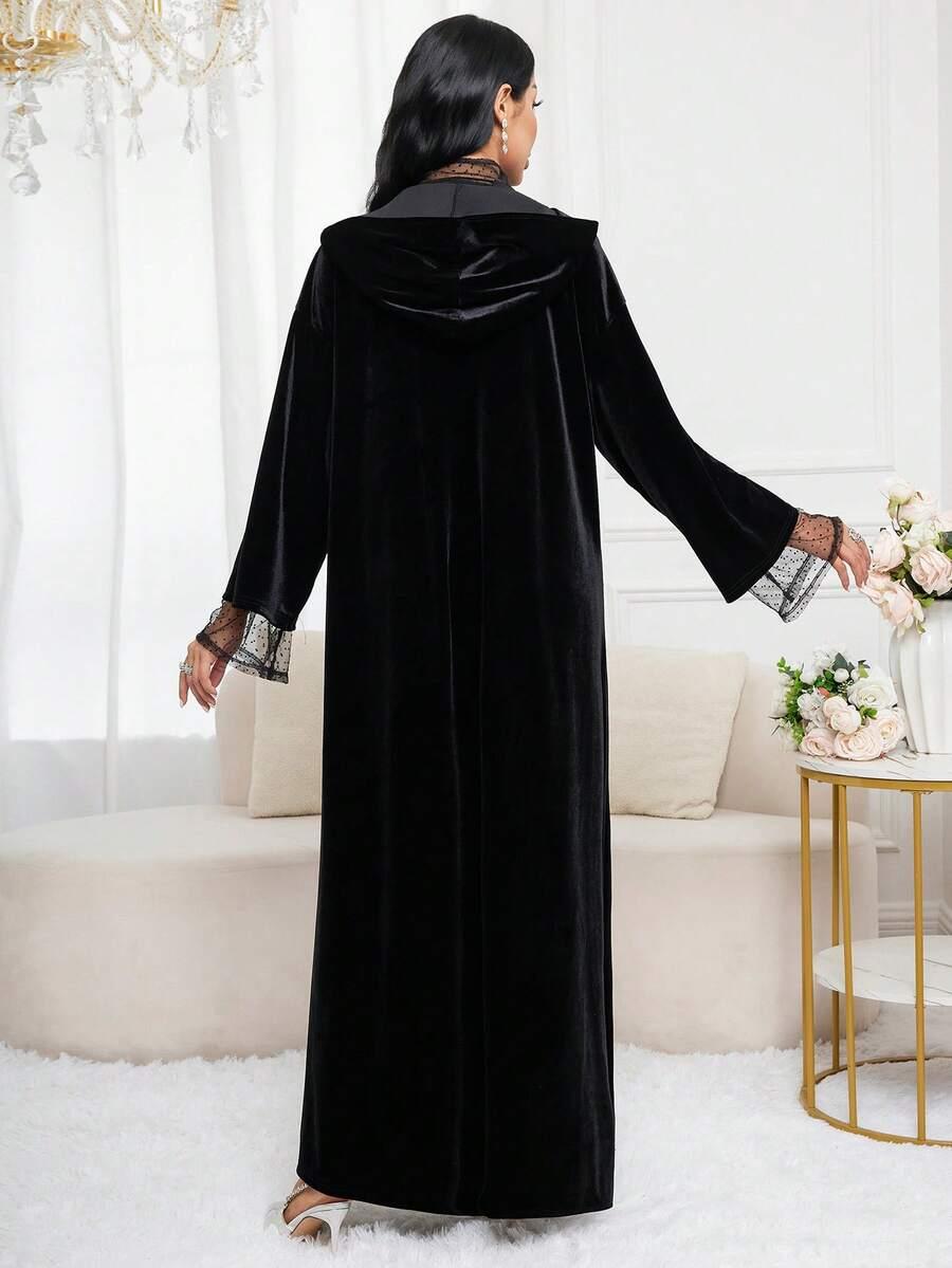 SHEIN CZARNA SUKIENKA Z KAPTUREM S06__L