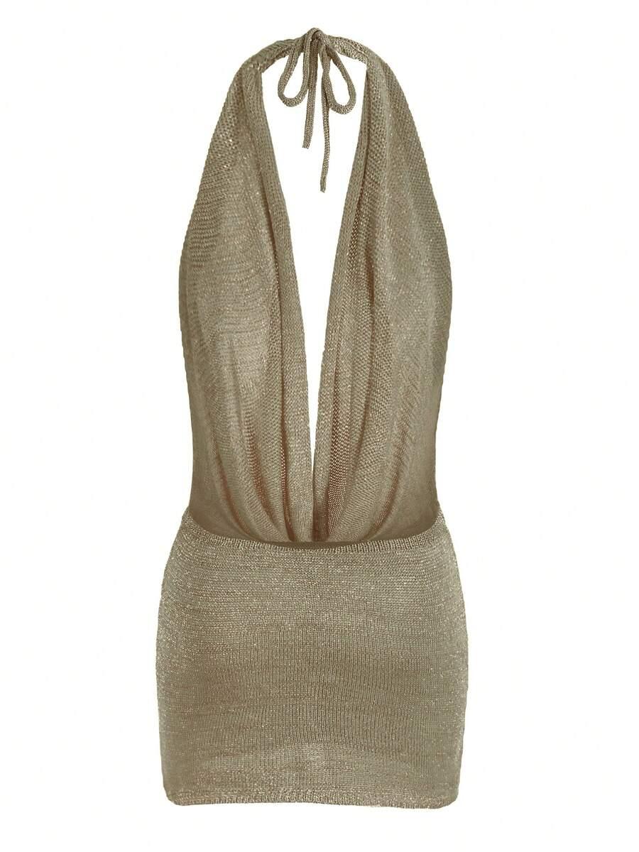 SHEIN ZŁOTA MINI SUKIENKA S06__S
