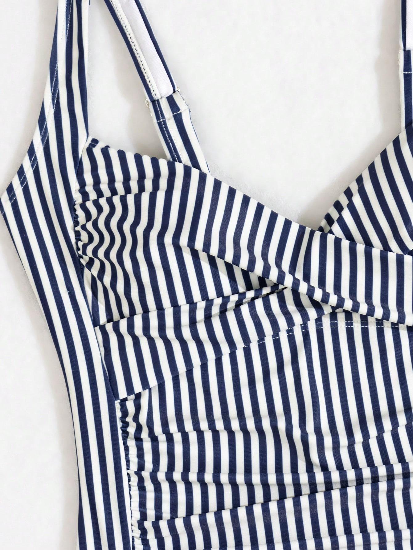 SHEIN JEDNOCZĘŚCIOWY STRÓJ KĄPIELOWY WZÓR PASKI S09__XL
