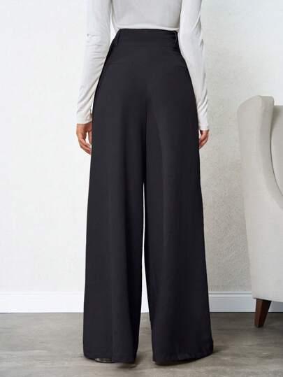 SHEIN CZARNE SZEROKIE SPODNIE PK01__50