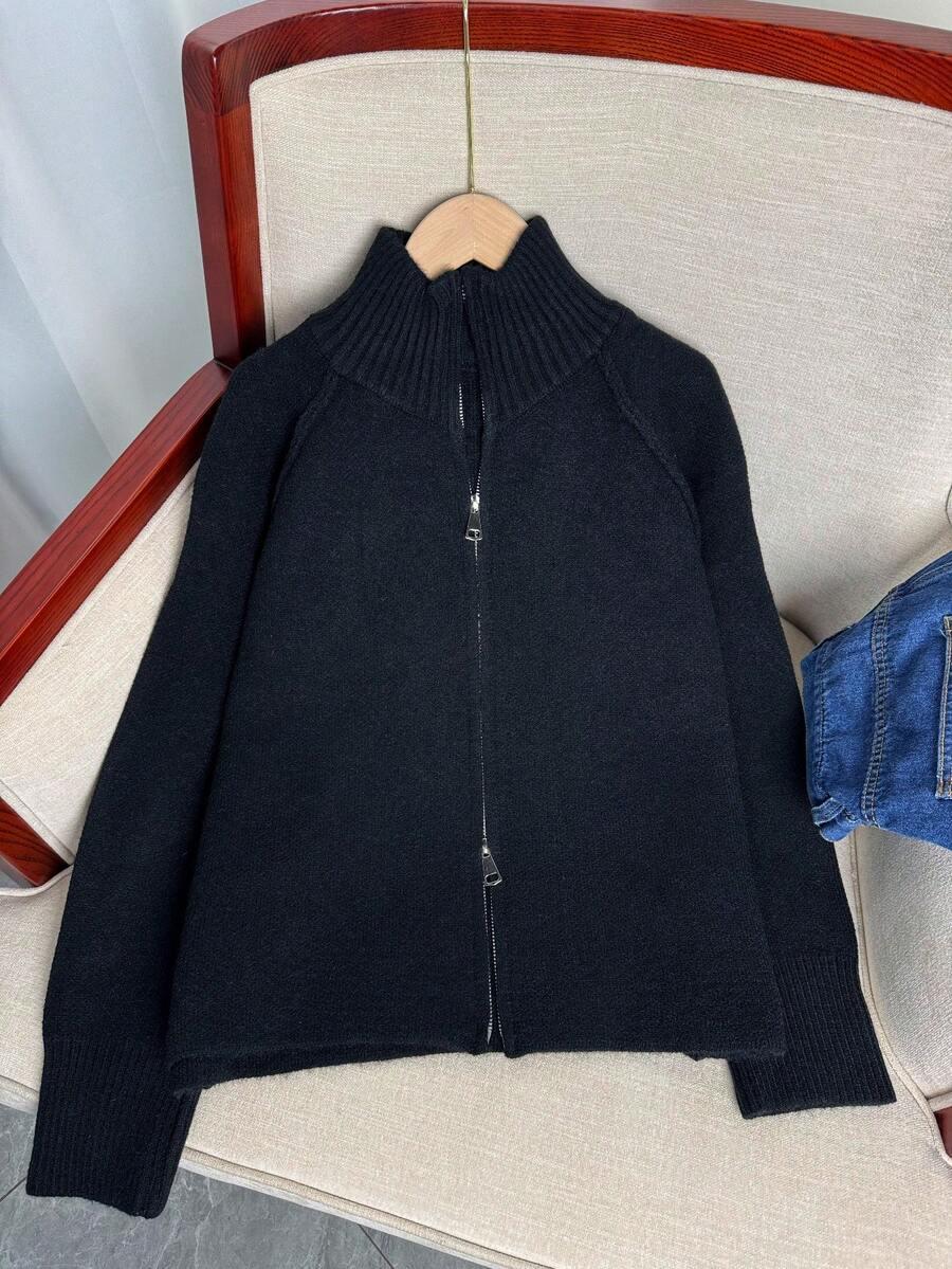 SHEIN CZARNY ROZPINANY SWETER S06__M