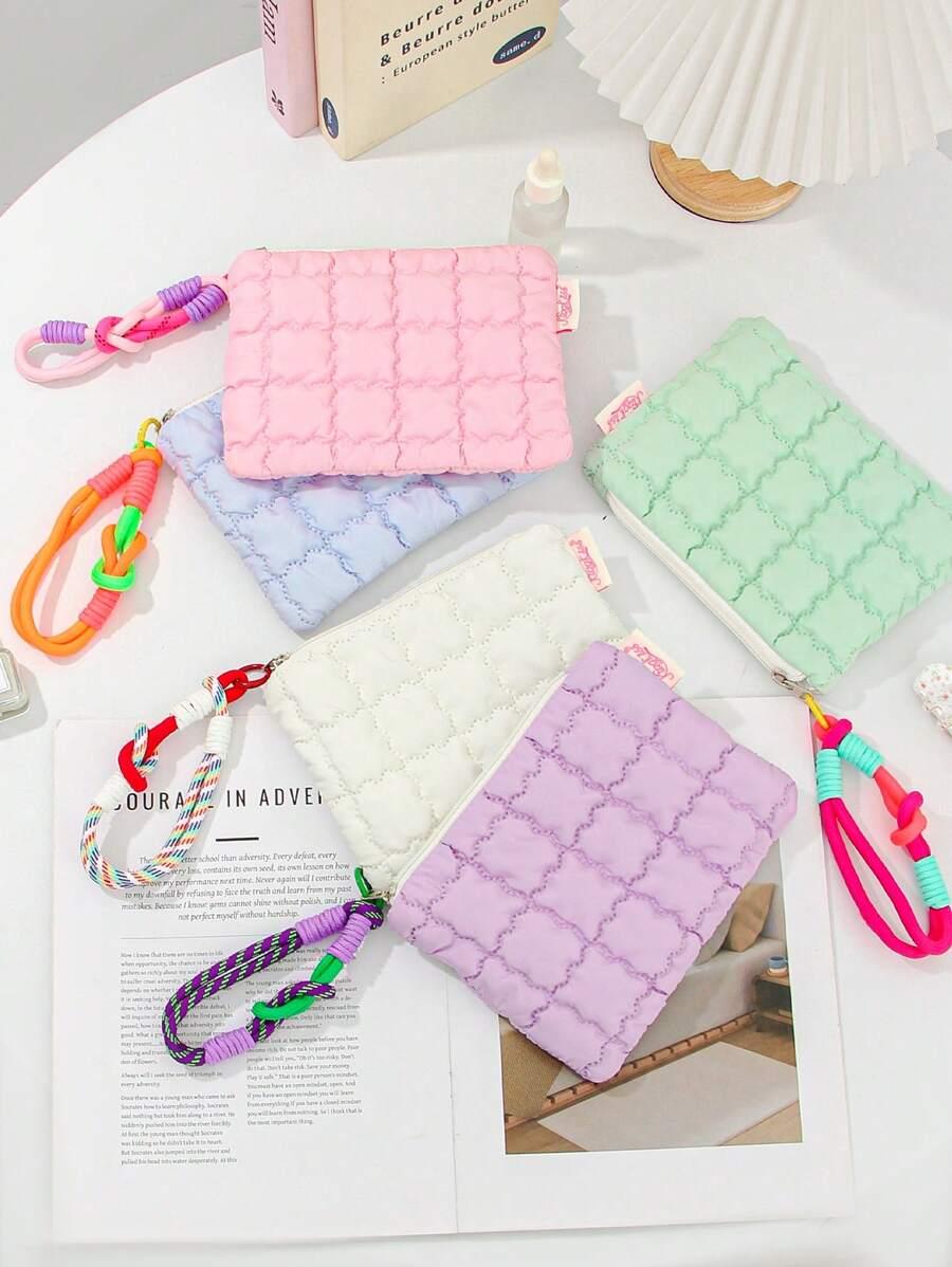SHEIN PIKOWANA FIOLETOWA KOSMETYCZKA ZAMEK S07__20X15CM