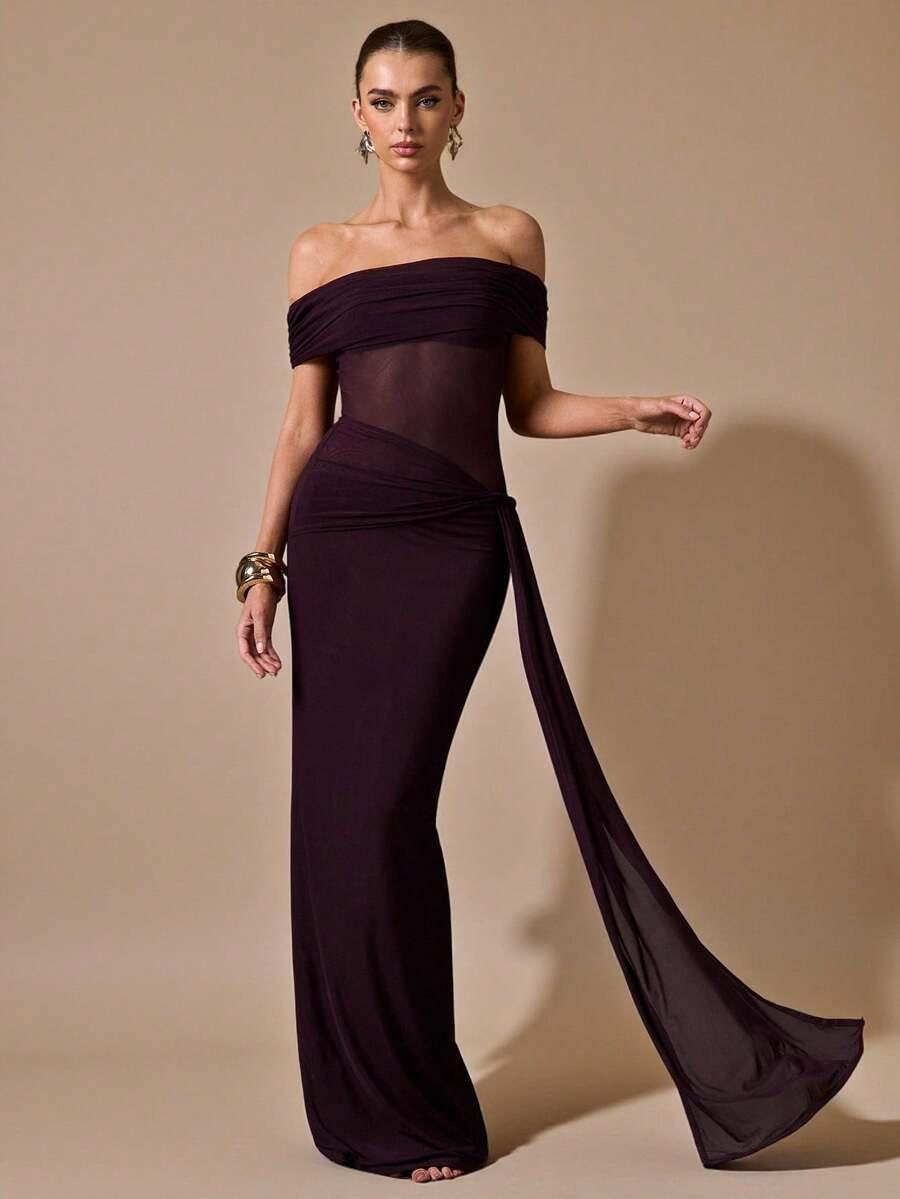 SHEIN BORDOWA MAXI SUKIENKA S06__XS