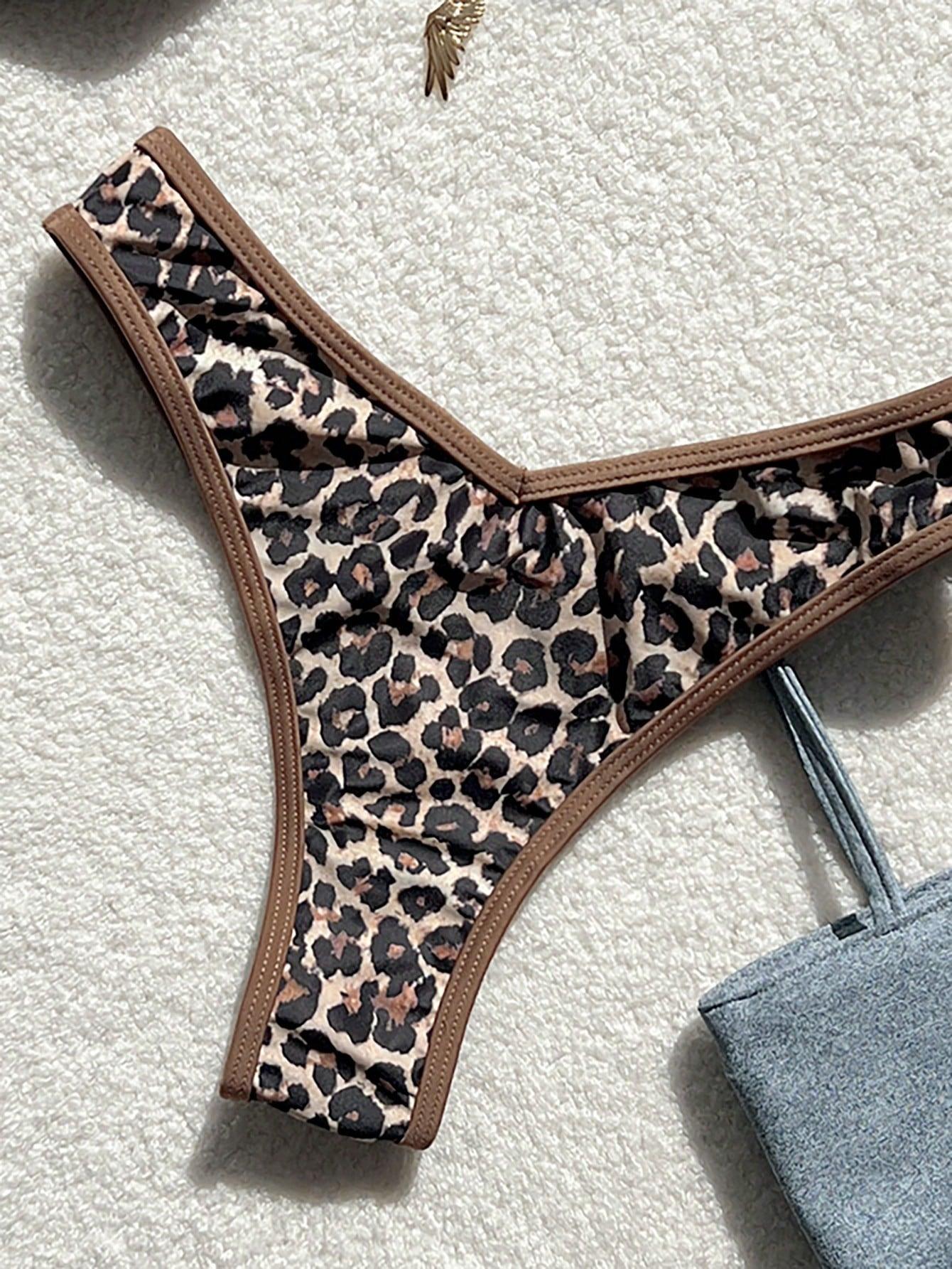 SHEIN DWUCZĘŚCIOWY KOSTIUM KĄPIELOWY ANIMAL PRINT S09__M