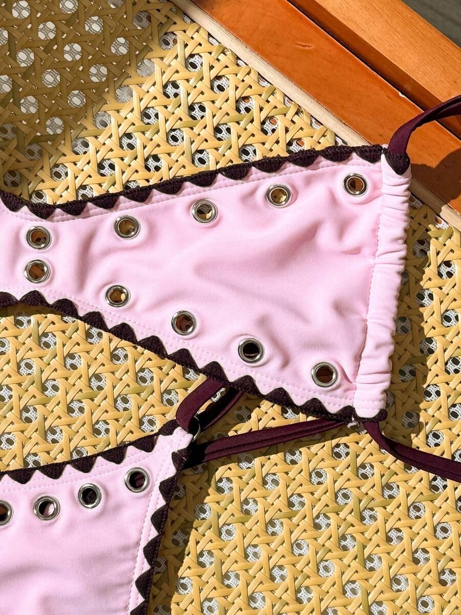 SHEIN RÓŻOWY DÓŁ OD STROJU KĄPIELOWEGO S09__L