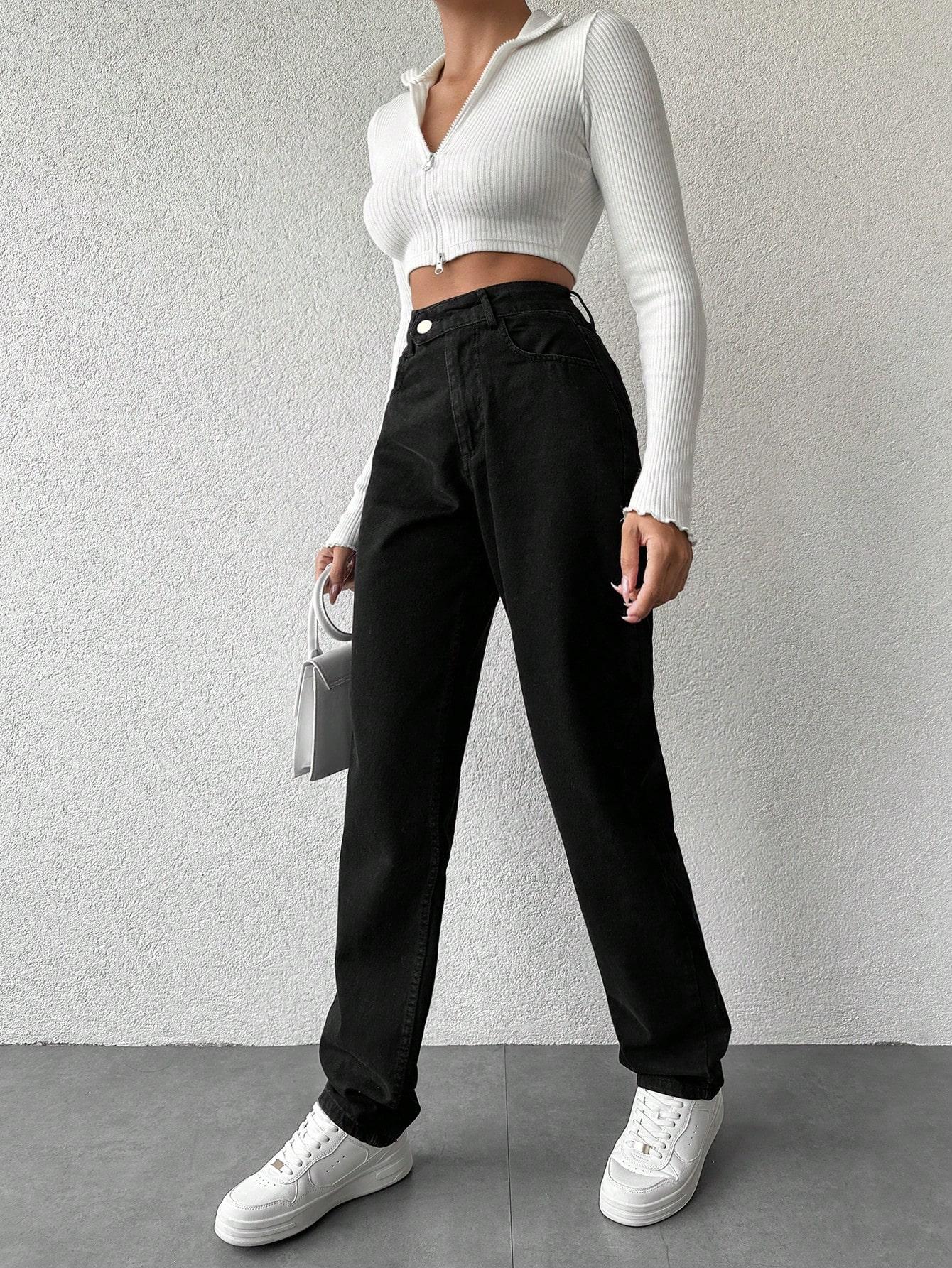 SHEIN CZARNE SPODNIE JEANS S06__S