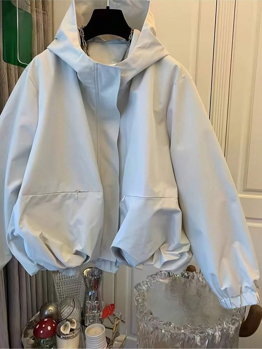 SHEIN BEŻOWA KURTKA Z KAPTUREM S06__M