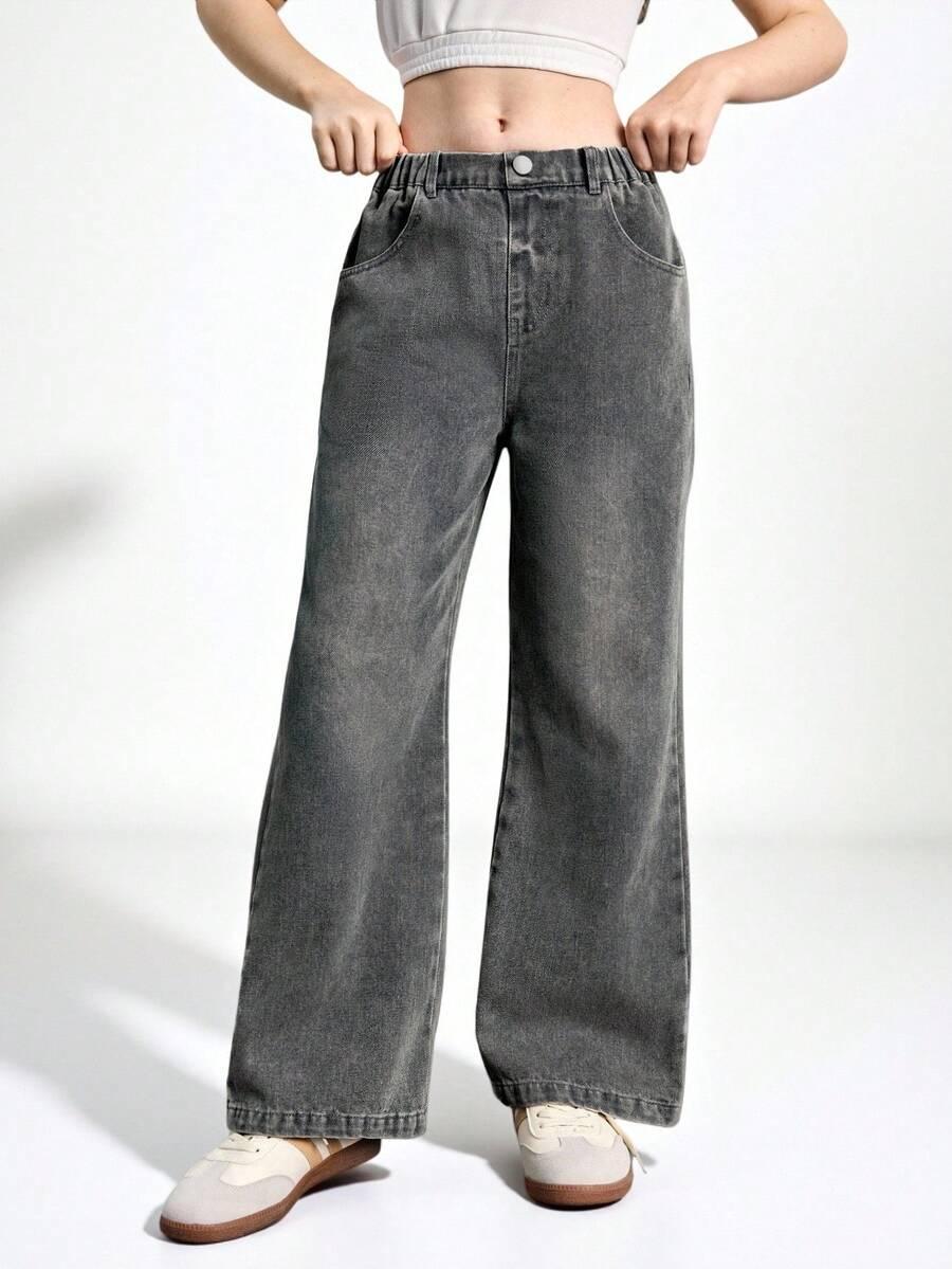 SHEIN SZARE SPODNIE JEANS S06__128-134CM