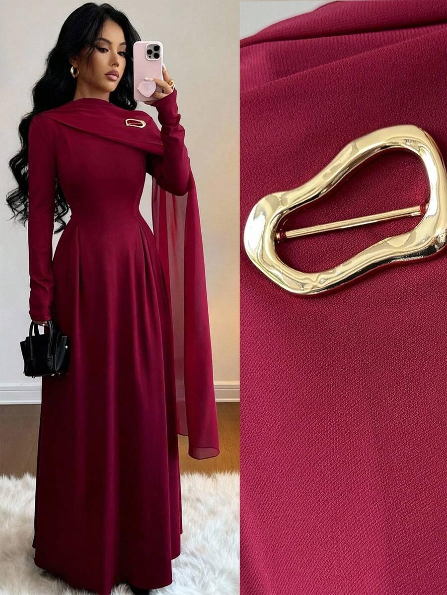 SHEIN CZERWONA MAXI SUKIENKA S06__L