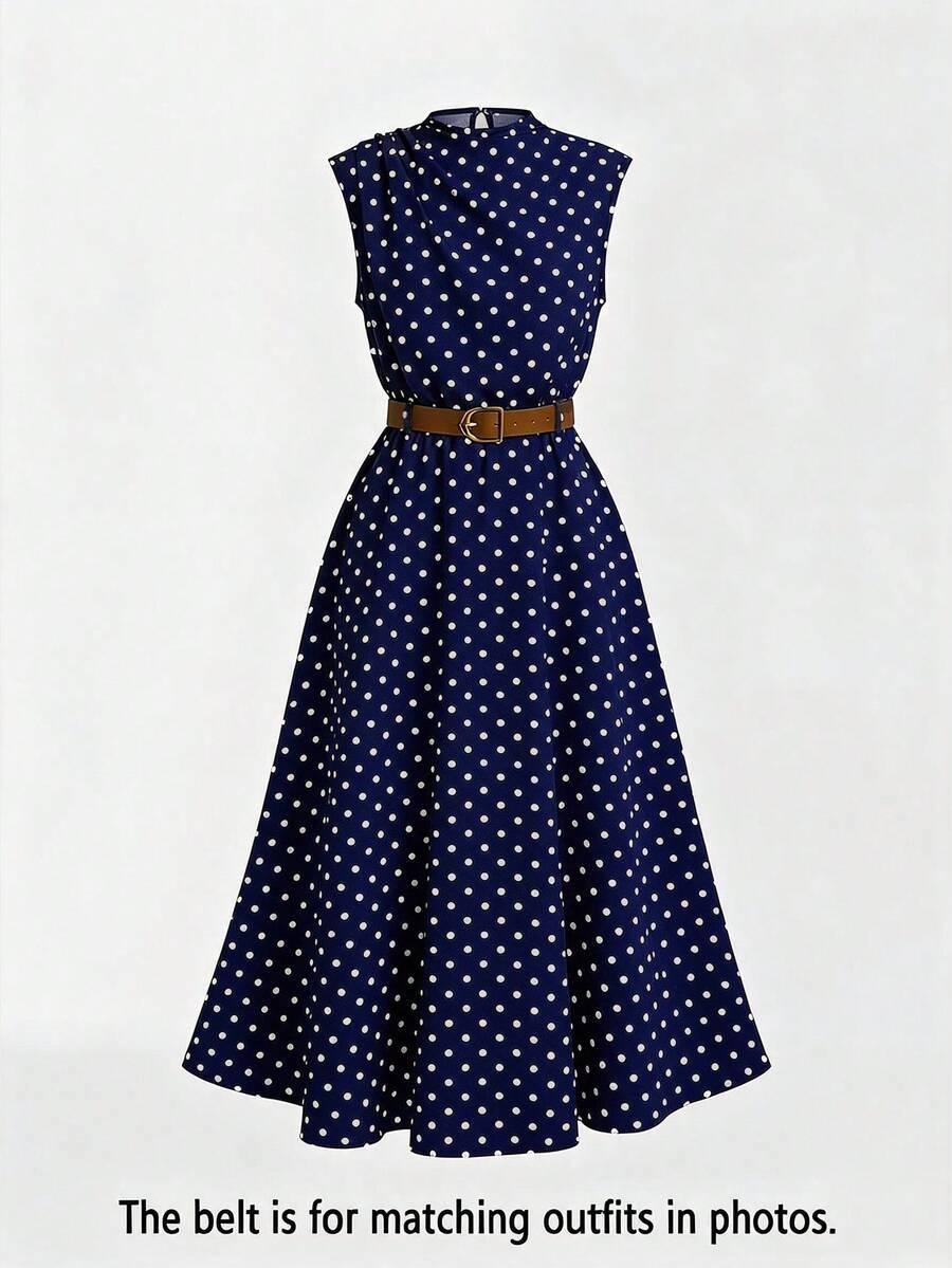 SHEIN GRANATOWA SUKIENKA W GROSZKI S06__128-134