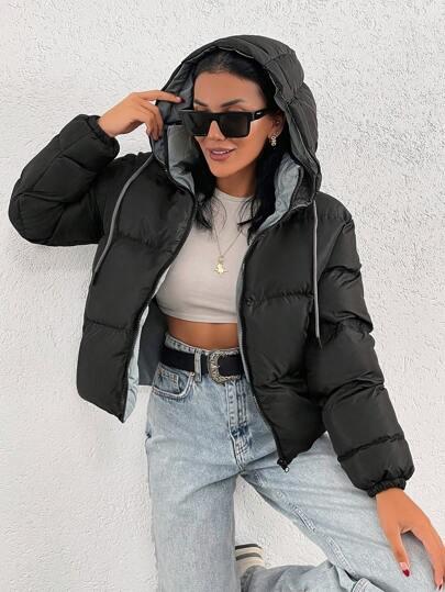 SHEIN CZARNA PIKOWANA KURTKA W01__S