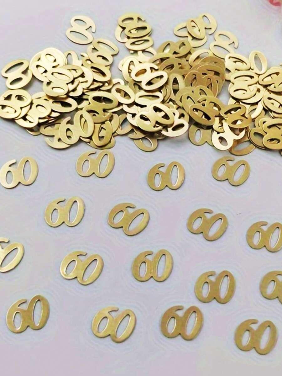 SHEIN ZŁOTE KONFETTI LICZBA ,,60" S07