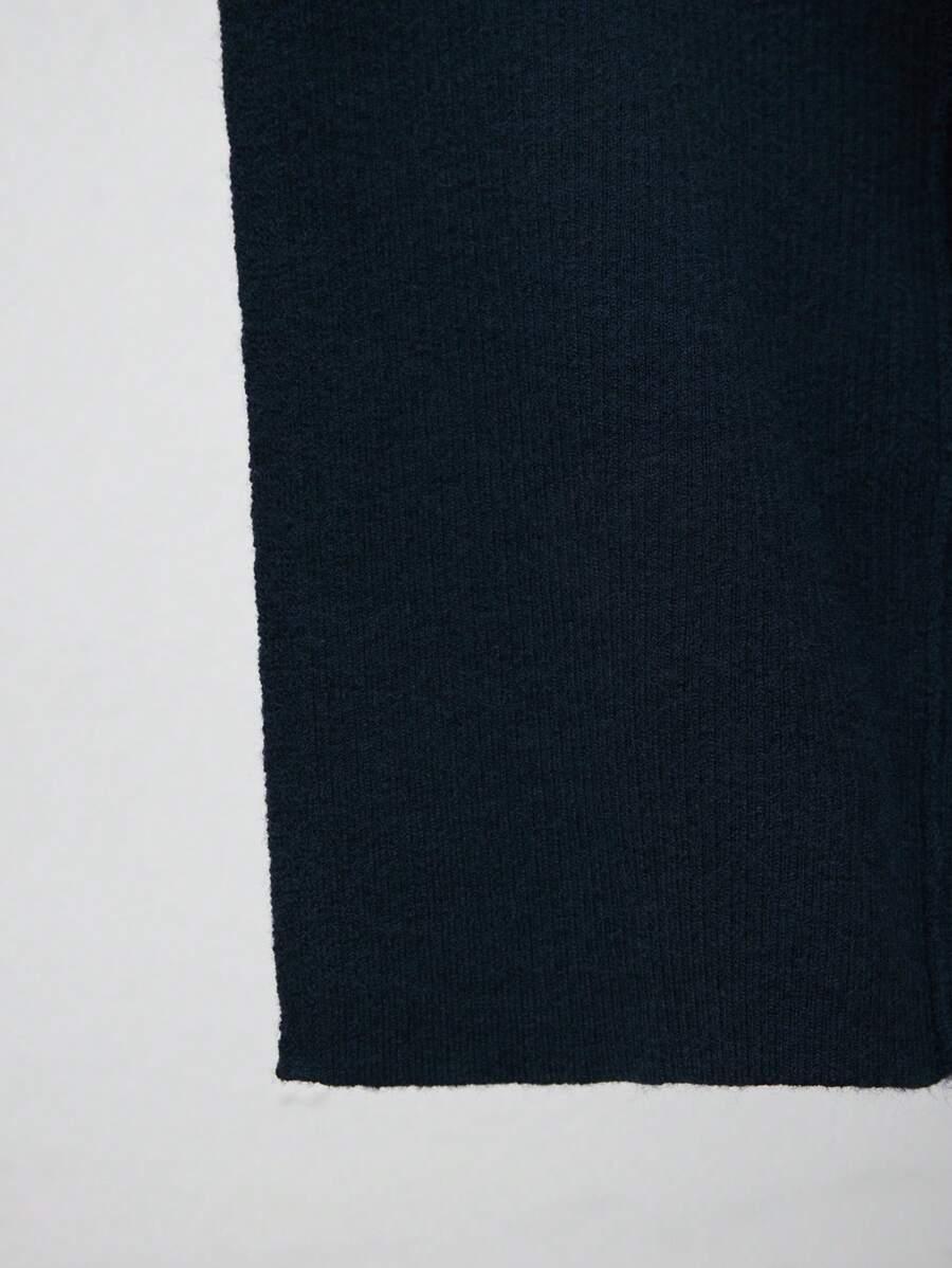 SHEIN GRANATOWY SWETER WIĄZANIE S06__XS