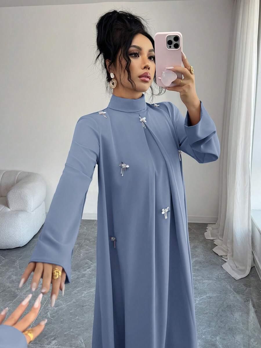 YASMYNA NIEBIESKA MAXI SUKIENKA DŁUGI RĘKAW S06__L