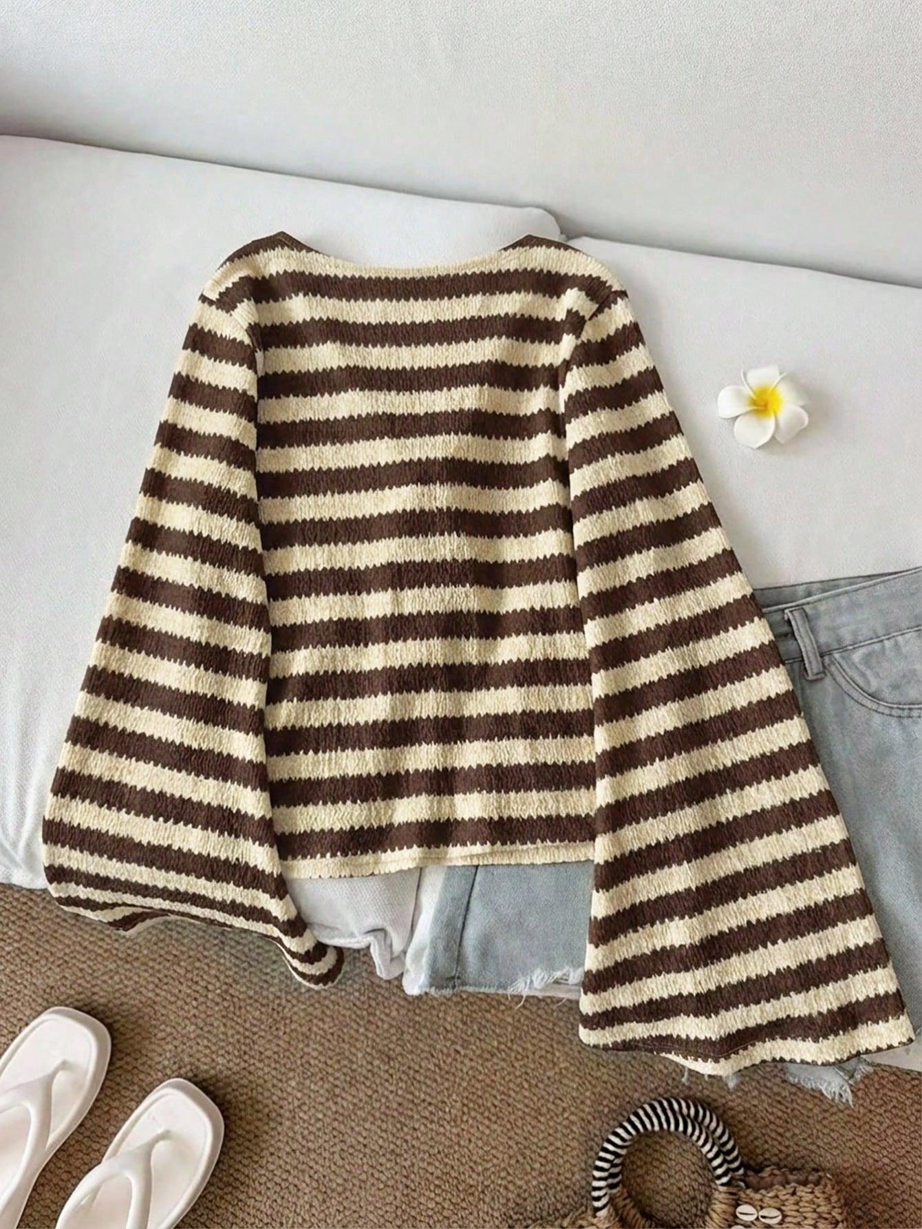 SHEIN BLUZKA WIĄZANIE WZÓR S06__M