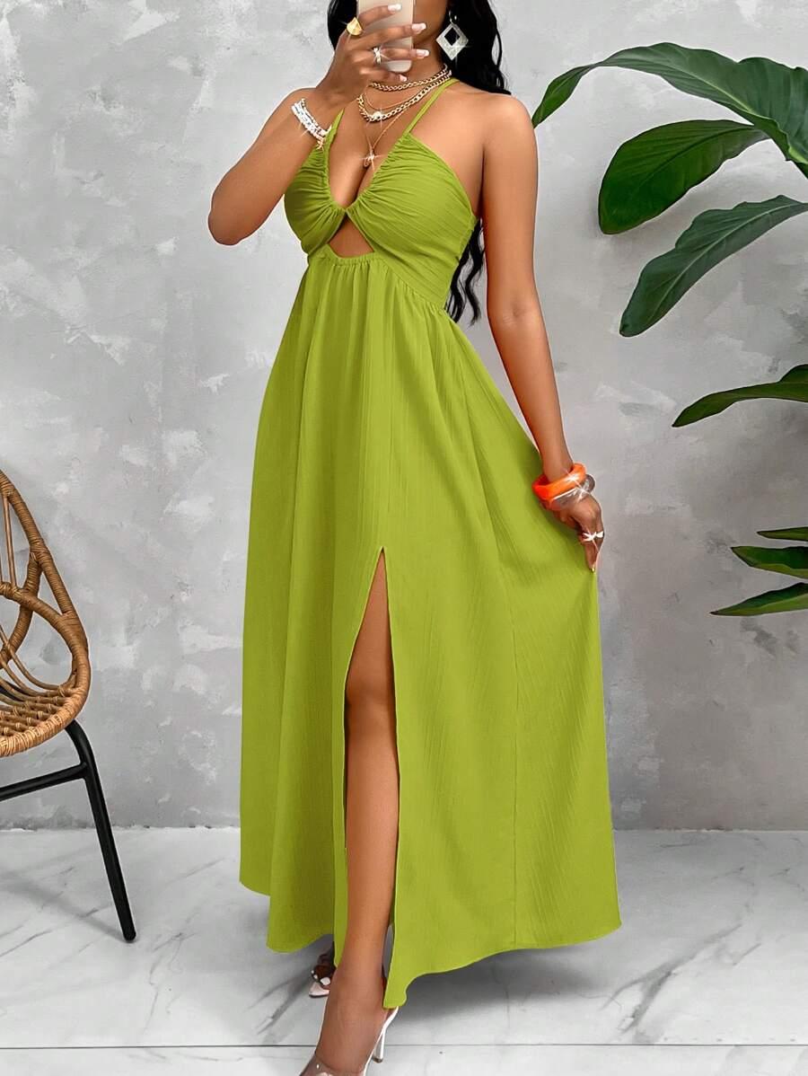 SHEIN ZIELONA MAXI SUKIENKA S09__L