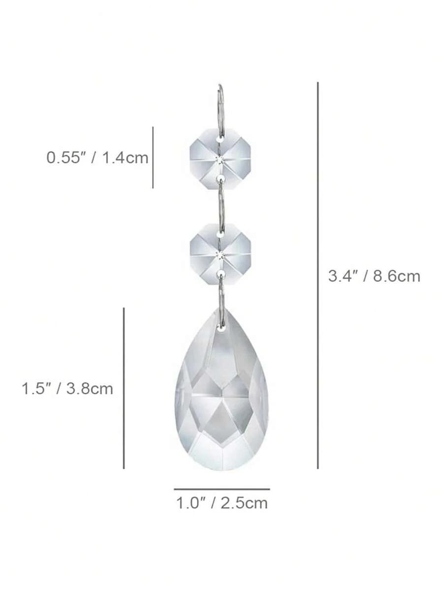 SHEIN KRYSZTAŁOWE ZAWIESZKI KROPLE 10-PACK S07__