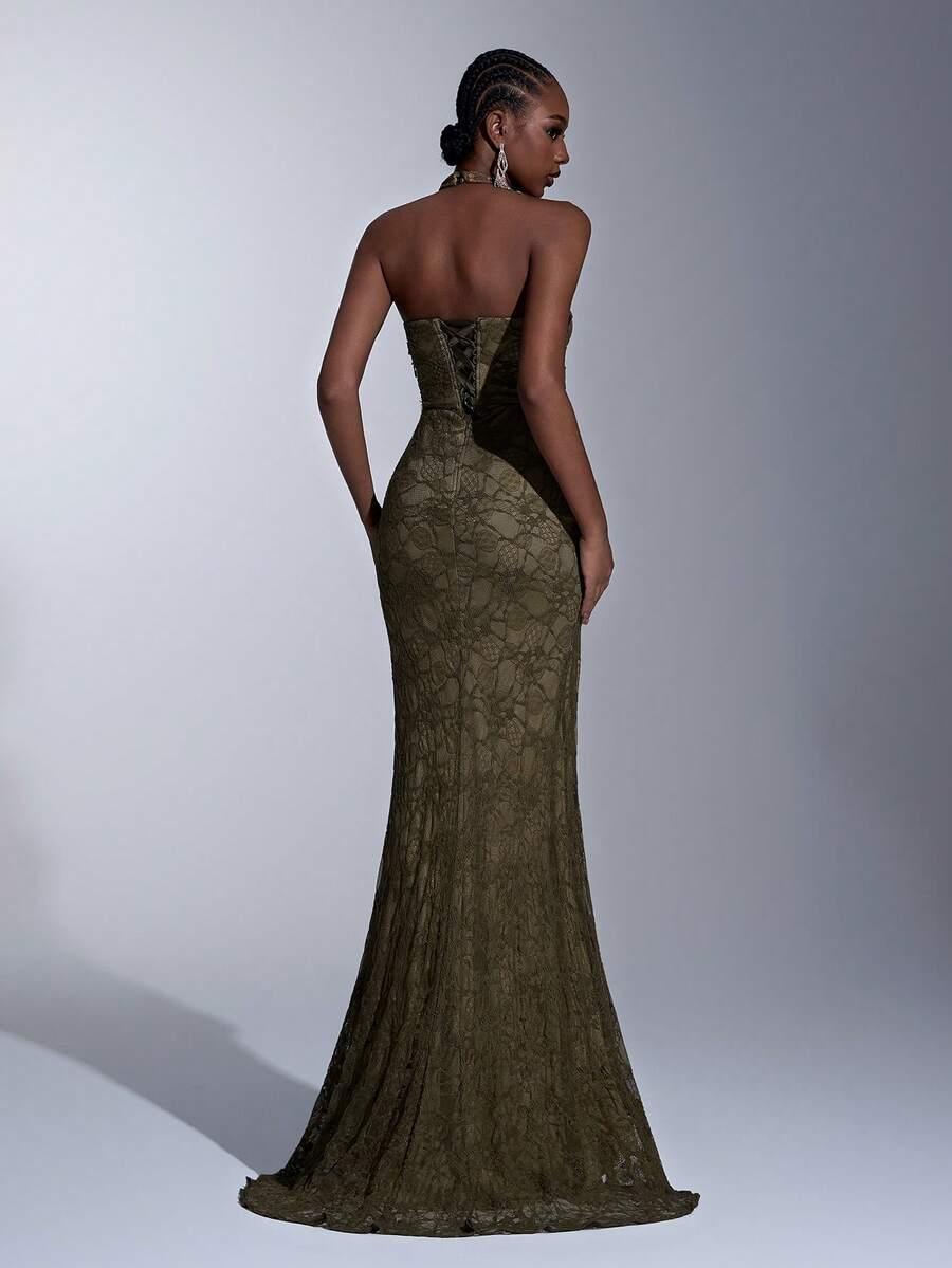 SHEIN ZIELONA MAXI SUKIENKA S06__S