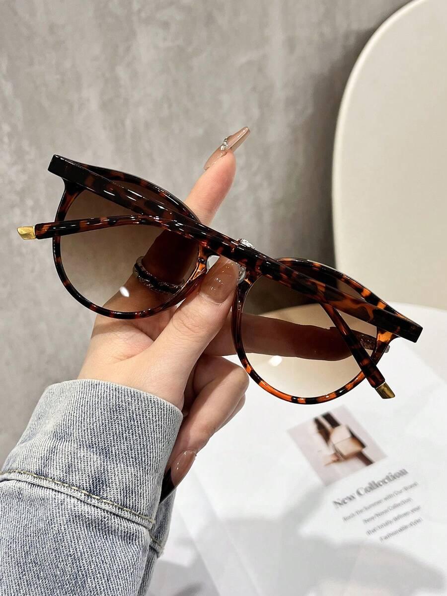 SHEIN BRĄZOWE OKULARY PRZECIWSŁONECZNE ANIMAL PRINT S07