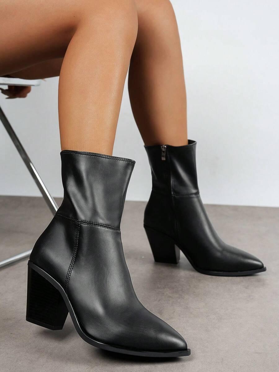 SHEIN CZARNE BOTKI IMITACJA SKÓRY W01__38