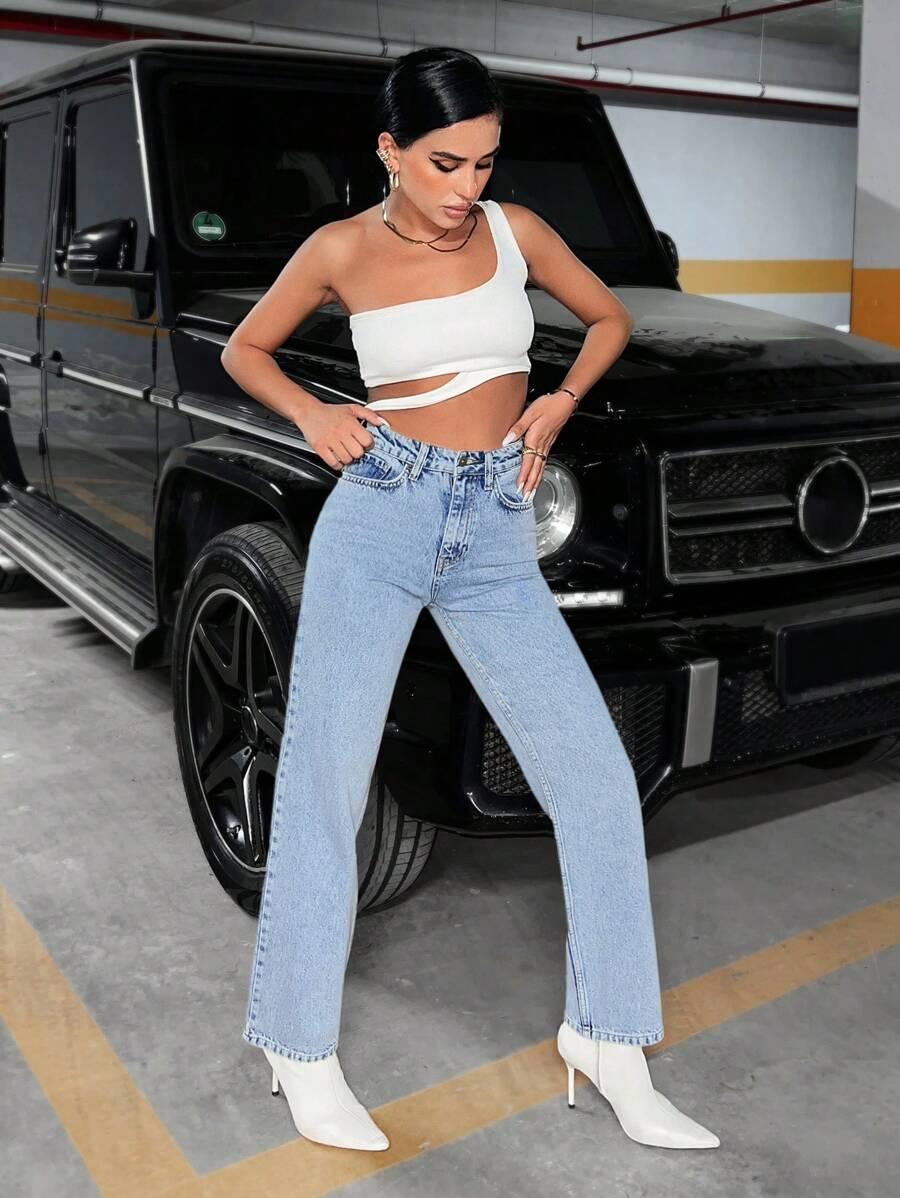 SHEIN NIEBIESKIE SPODNIE JEANS S06__XXS