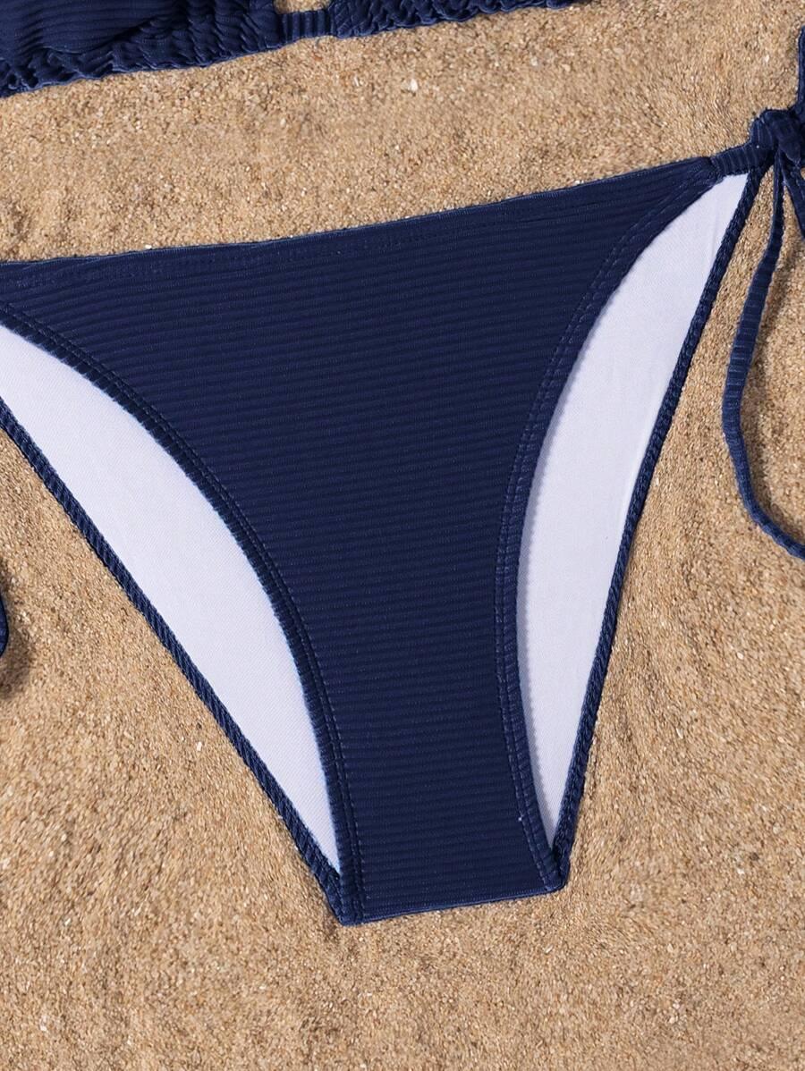 SHEIN GRANATOWY DWUCZĘŚCIOWY STRÓJ KĄPIELOWY S06__XXS