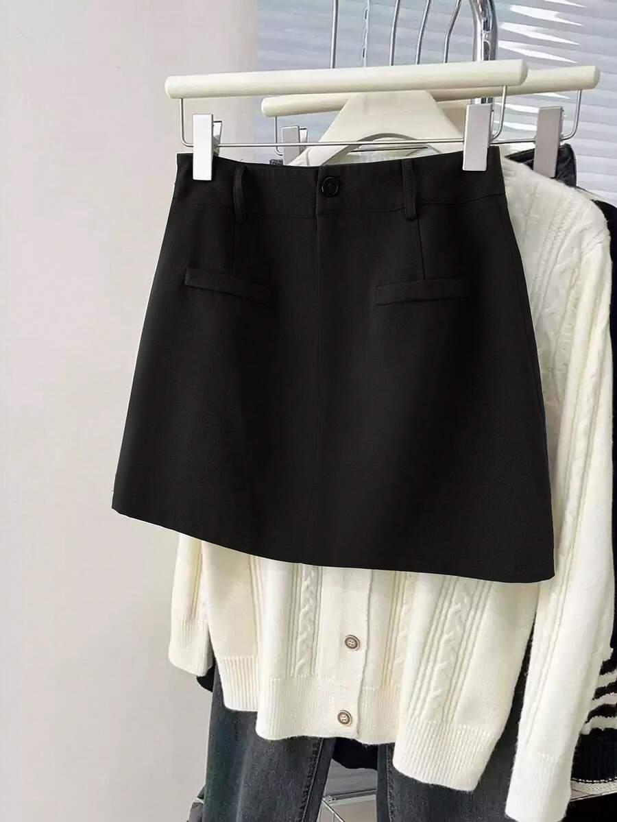 SHEIN CZARNA MINI SPÓDNICA S06__L