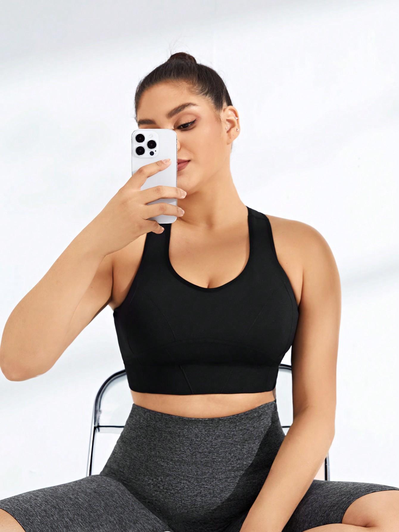 SHEIN CZARNY BIUSTONOSZ SPORTOWY PK01__50