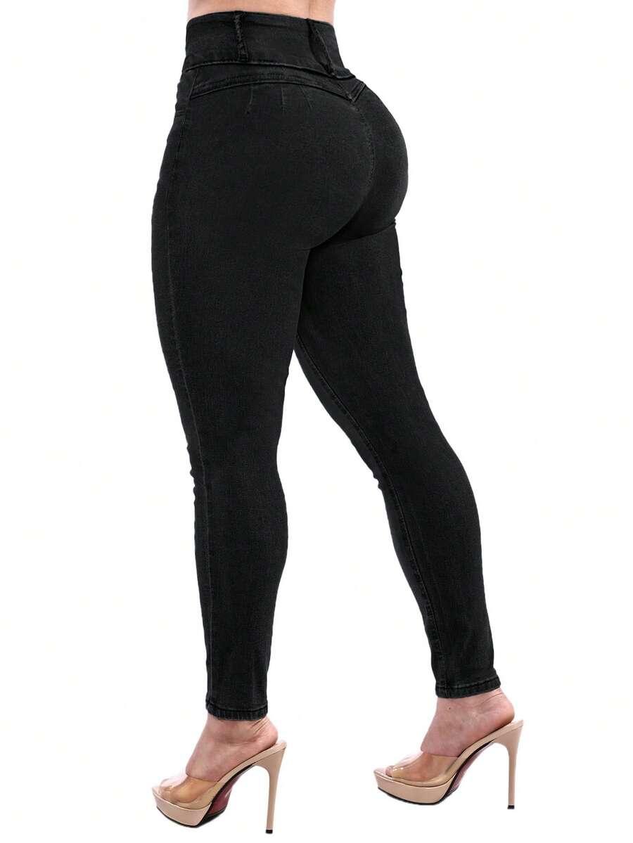 SHEIN CZARNE SPODNIE JEANS S06__L