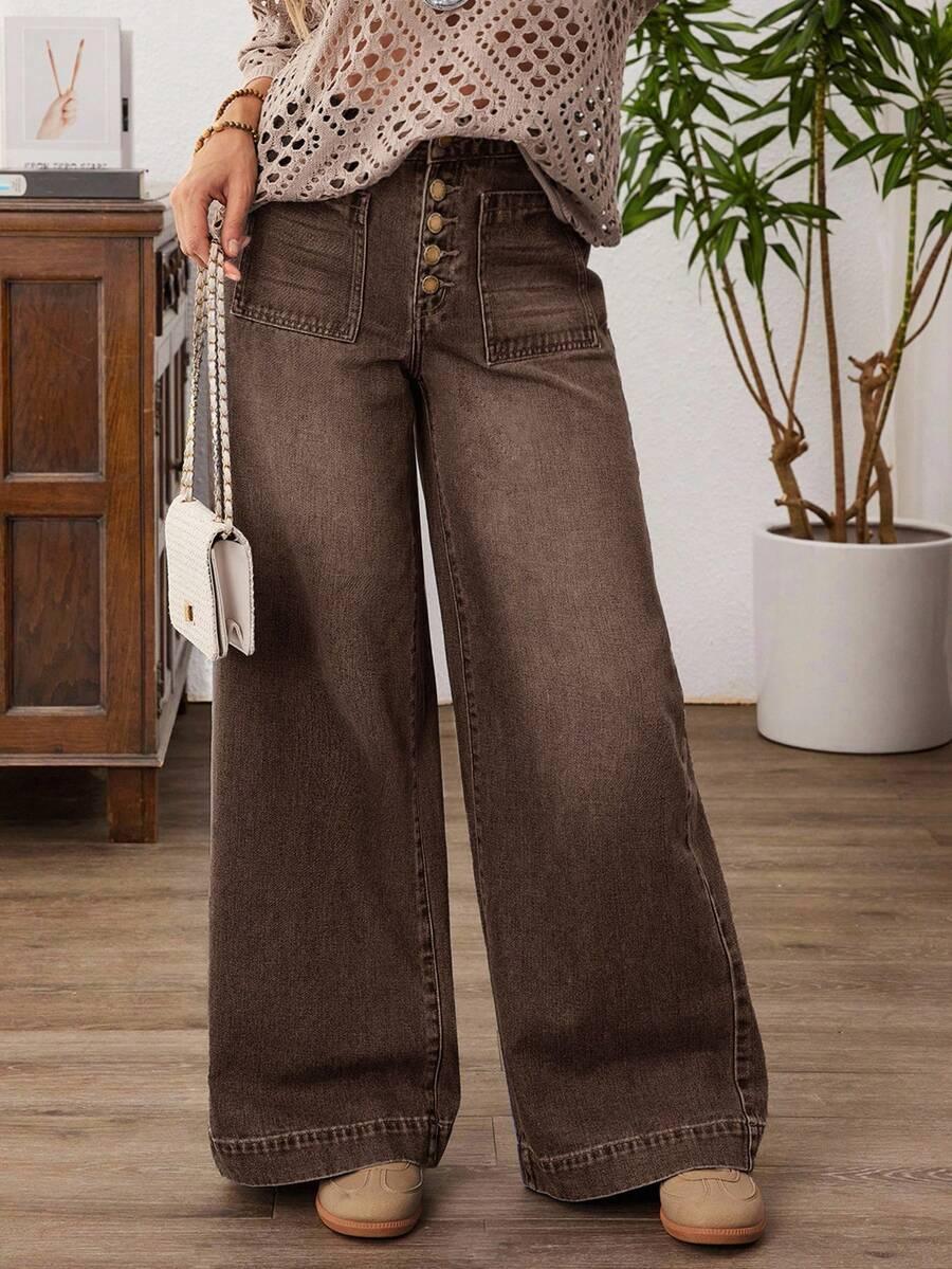 EMERY ROSE BRĄZOWE SPODNIE JEANS KIESZONKI S06__48