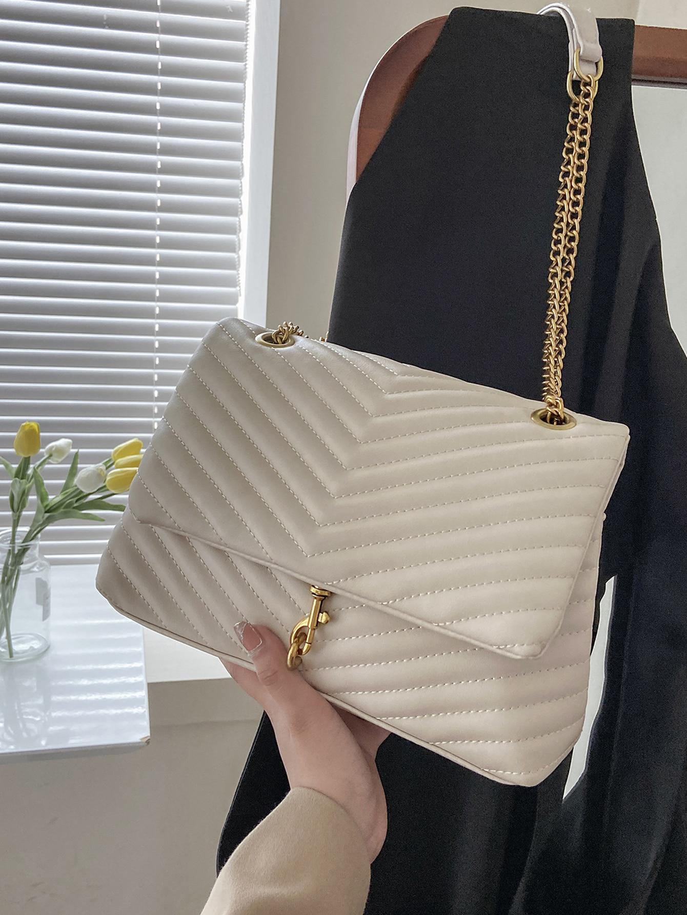 SHEIN KREMOWA PIKOWANA TORBA NA RAMIĘ S07