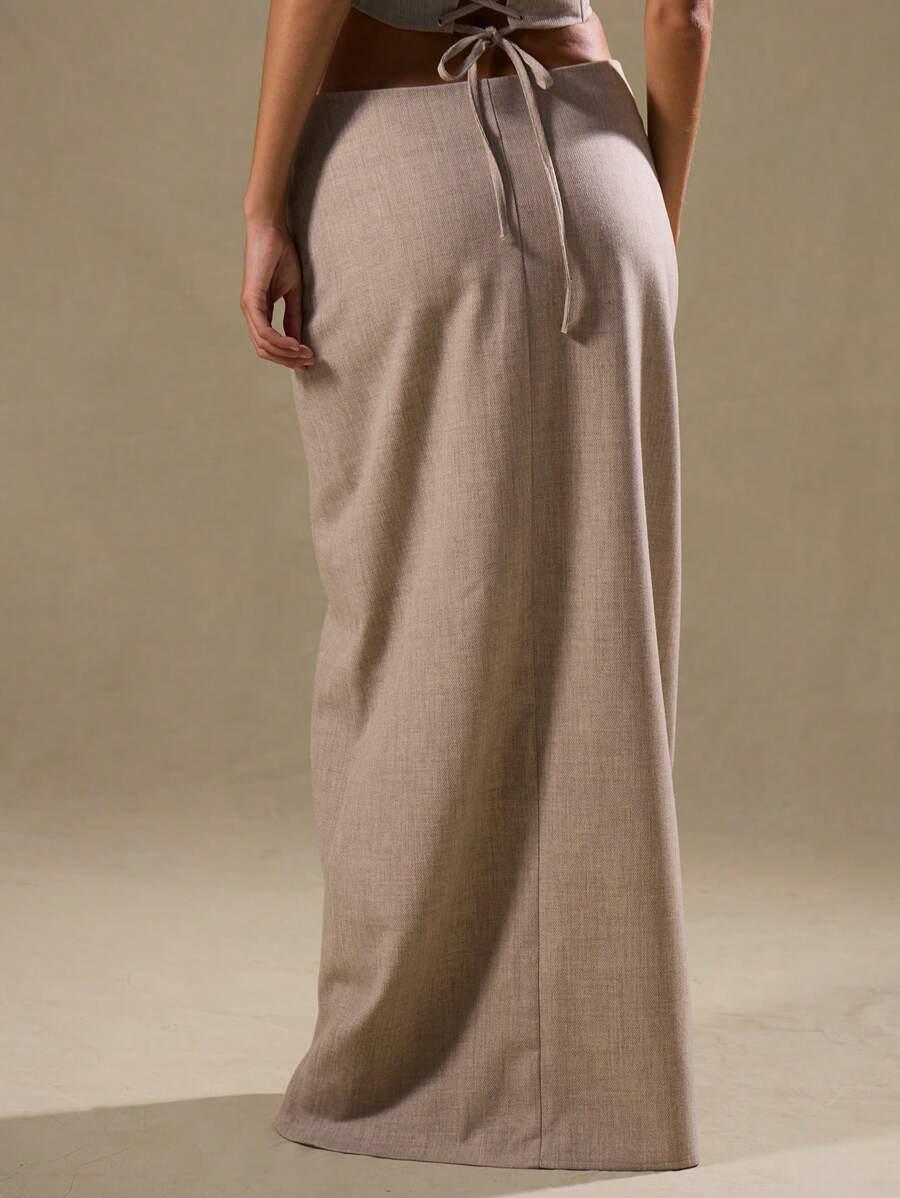 SHEIN BEŻOWA MAXI SPÓDNICA S09__M