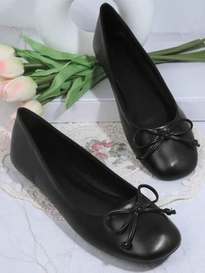 SHEIN CZARNE BALERINY KOKARDA S06__36