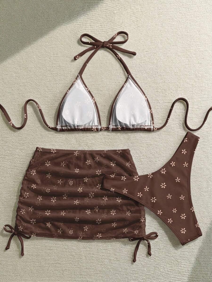 SHEIN TRZYCZĘŚCIOWY STRÓJ KĄPIELOWY S09__L