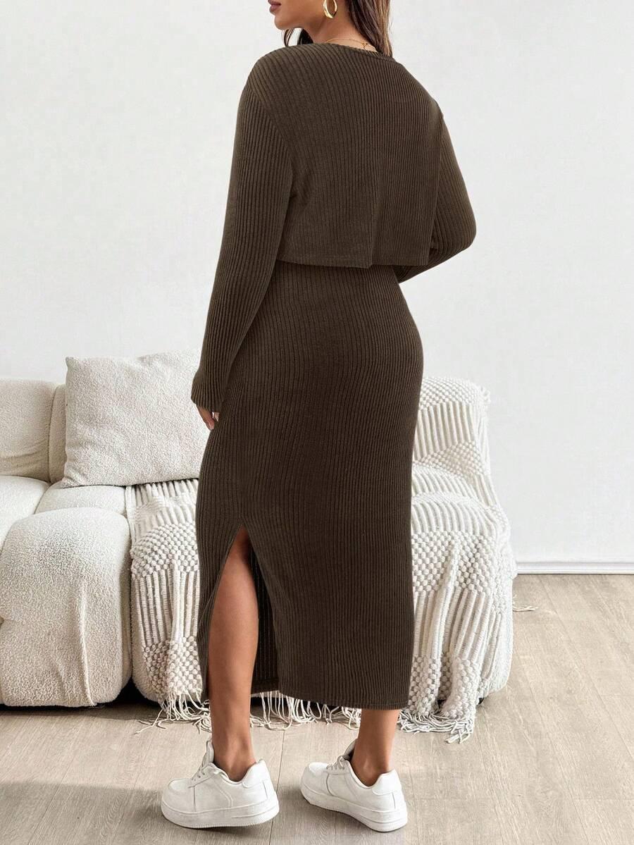 SHEIN BLUZKA SPÓDNICA KOMPLET S06__L