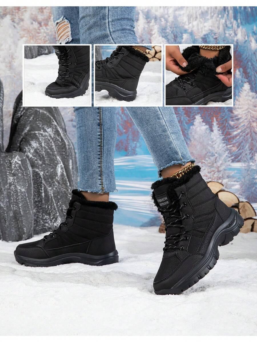 SHEIN CZARNE SZNUROWANE ŚNIEGOWCE W01__38