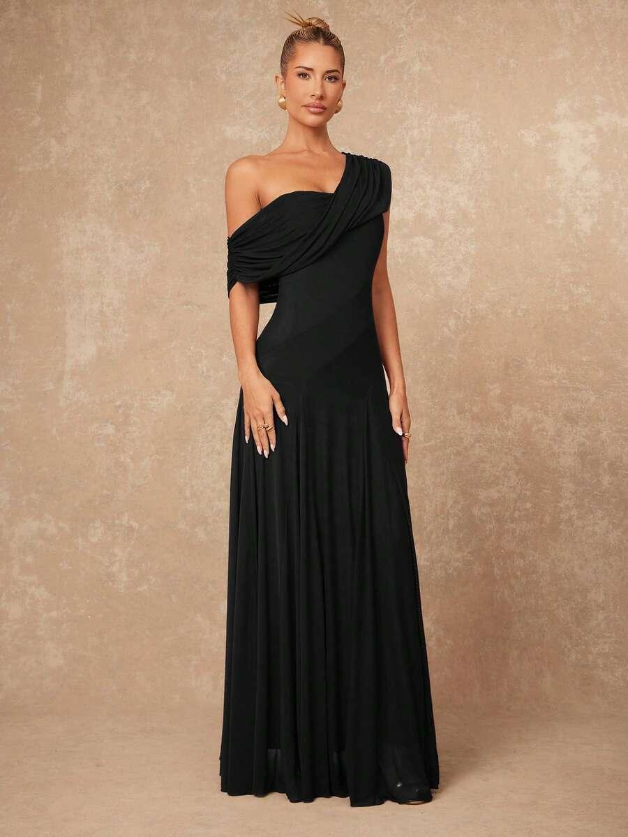 LUMALEX CZARNA MAXI SUKIENKA S06__S