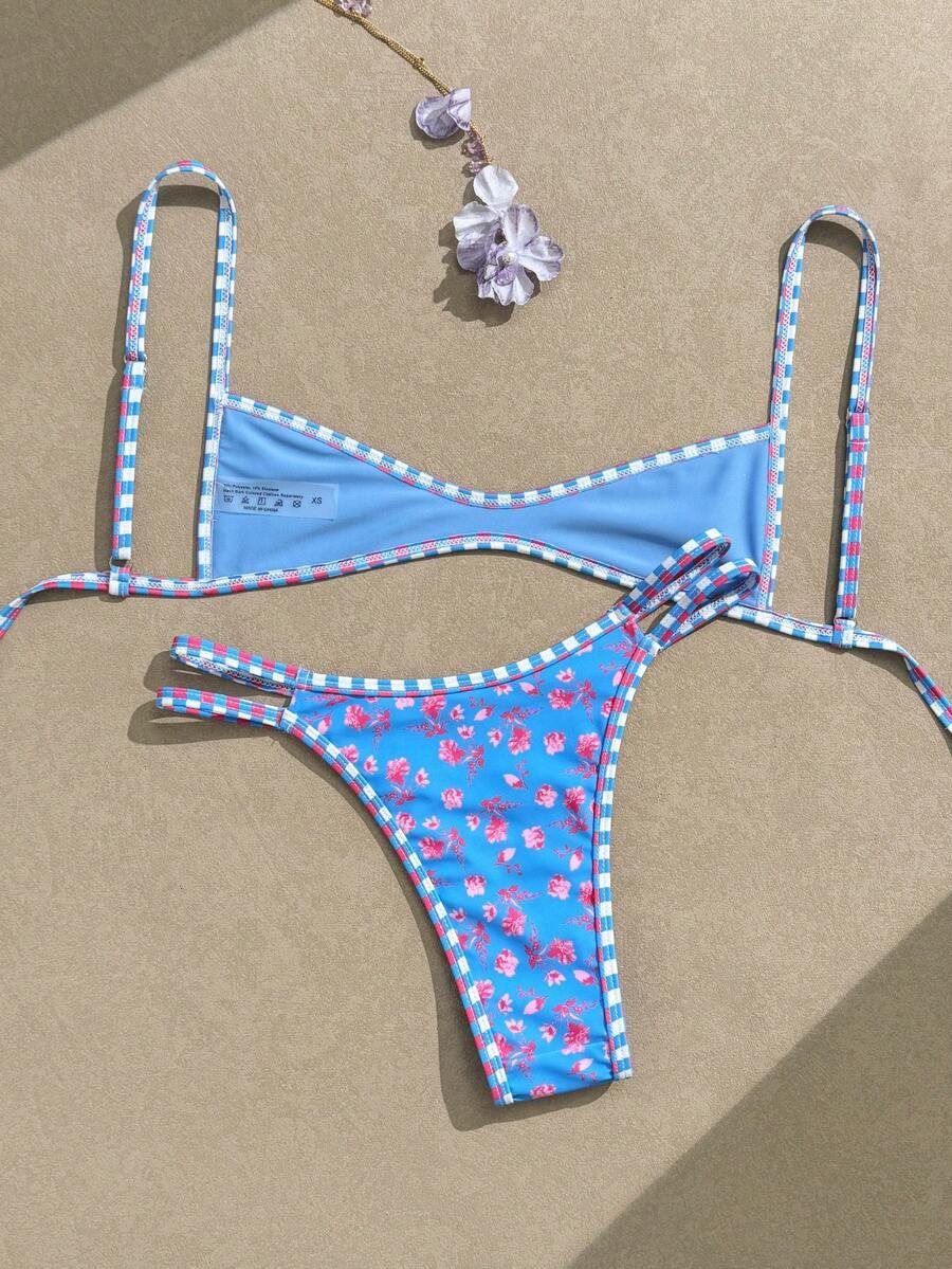 SWIM MOD DWUCZĘŚCIOWY STRÓJ KĄPIELOWY WZÓR KWIATY S09__XS