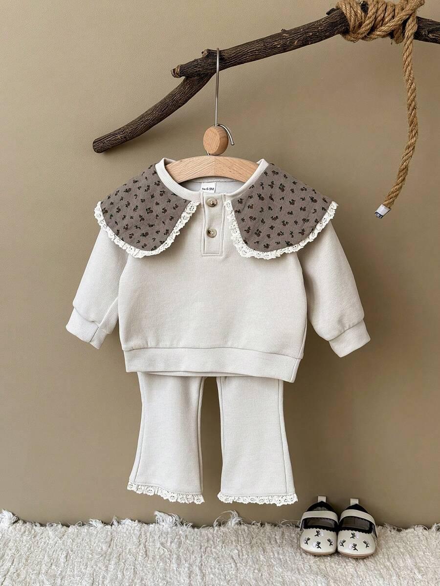 SHEIN KOMPLET BLUZA SPODNIE KORONKA PK01__92/98