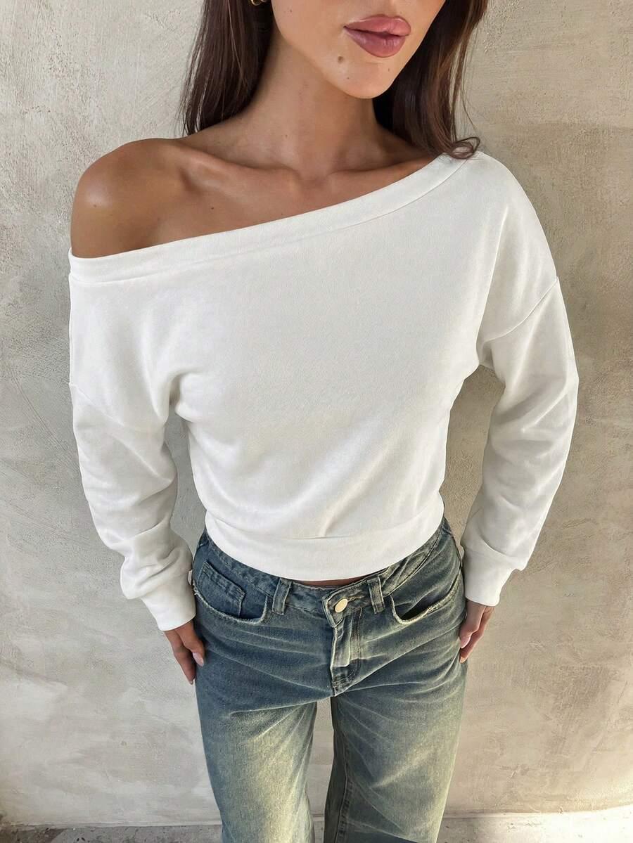 SHEIN BIAŁA BLUZKA DŁUGI RĘKAW S06__M