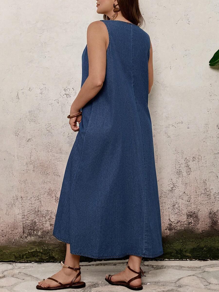 SHEIN NIEBIESKA JEANSOWA SUKIENKA S06__50