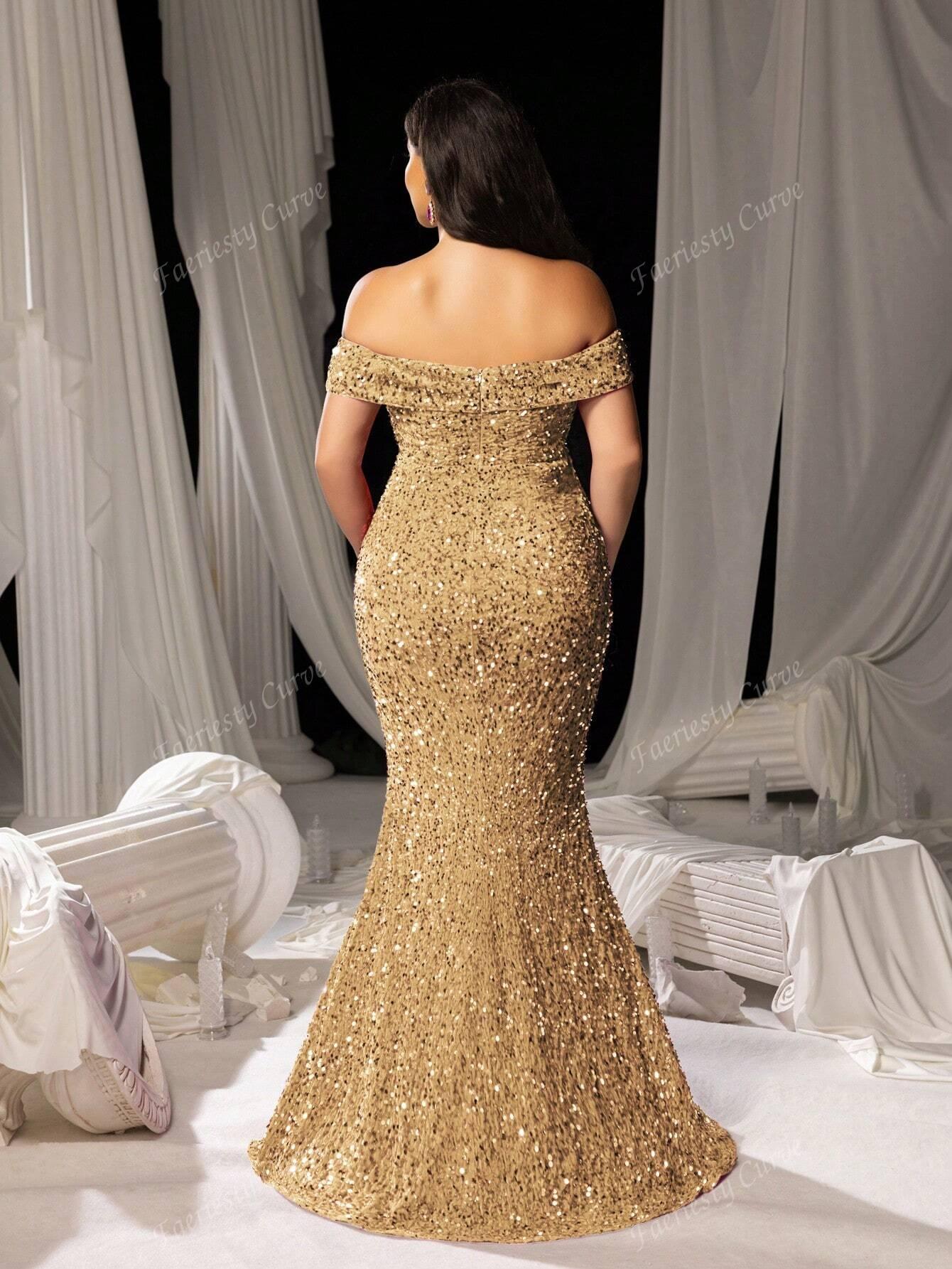 FAERIESTY ZŁOTA MAXI SUKIENKA S06__46