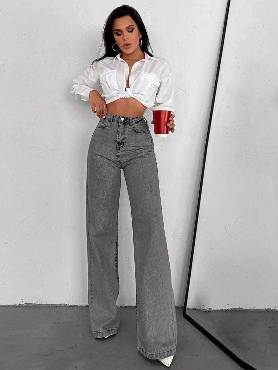 SHEIN SZARE SPODNIE JEANS S06__M